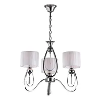 Люстра подвесная Mellitto OML-63803-03 Omnilux белая на 3 лампы, основание хром в стиле классический Люстра подвесная Mellitto OML-63803-03 Omnilux белая на 3 лампы, основание хром в стиле классический